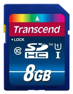 Карта памяти MicroSD Transcend 8GB TS8GUSDCU1