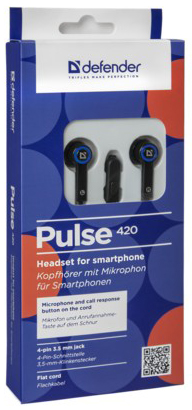 Наушники Defender Pulse 420 Черный-синий
