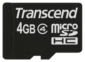 Карта памяти MicroSD Transcend 4GB TS4GUSDC4