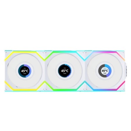 Кулер для корпуса Lian Li UNI FAN SL WIRELESS LCD 3x120mm White G99.12SLLCD1W3W.00
