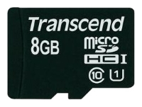 Карта памяти MicroSD 8GB Transcend TS8GUSDCU1