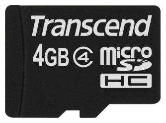 Карта памяти MicroSD Transcend 4GB TS4GUSDHC4