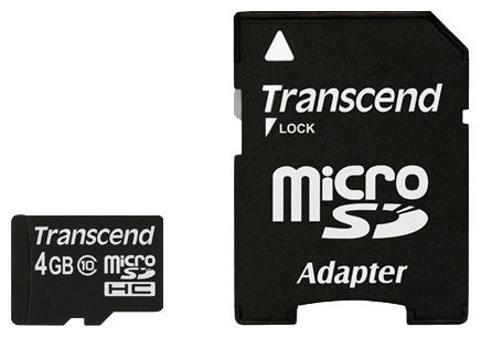 Карта памяти MicroSD 4GB Transcend TS4GUSDHC10