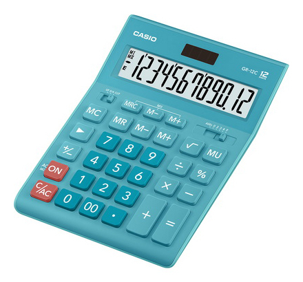 Калькулятор настольный CASIO GR-12C-LB-W-EP