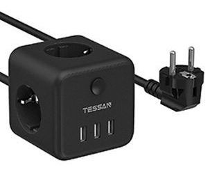 Сетевой фильтр + зарядка Tessan TS-301 Black