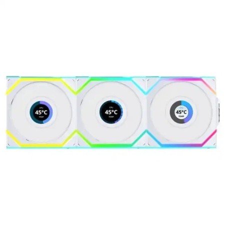 Кулер для корпуса Lian Li UNI FAN SL WIRELESS LCD Reverse Blade 3x120mm White G99.12RSLLCD1W3W.00