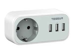 Сетевой фильтр + зарядка Tessan TS-329 Grey