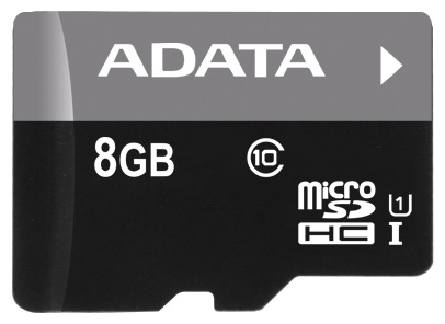 Карта памяти MicroSD ADATA 8Gb AUSDH8GUICL10-RM3BKBL