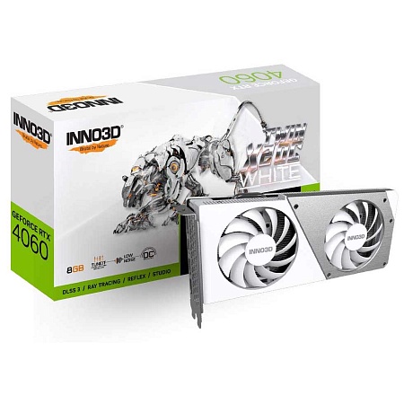 Видеокарта 8Gb Inno3D RTX4060 TWIN X2 OC WHITE N40602-08D6X-173051W