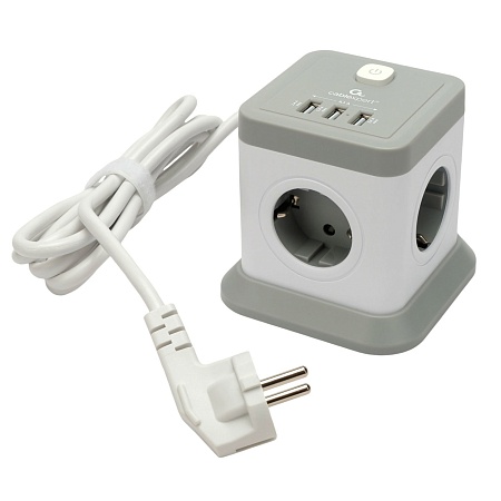 Сетевой фильтр Cablexpert Tower TWR-4-U3-W-3