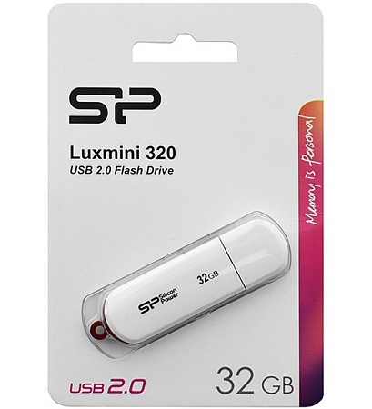 USB флешка 32GB Silicon Power LuxMini 320 SP032GBUF2320V1W USB 2.0 white