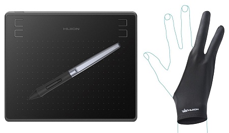 Графический планшет Huion HS64 + перчатка