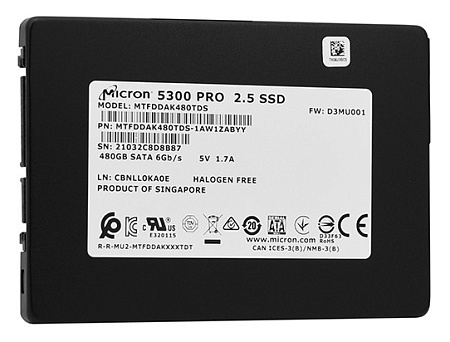 SSD накопитель 480 GB Micron 5300 PRO MTFDDAK480TDS