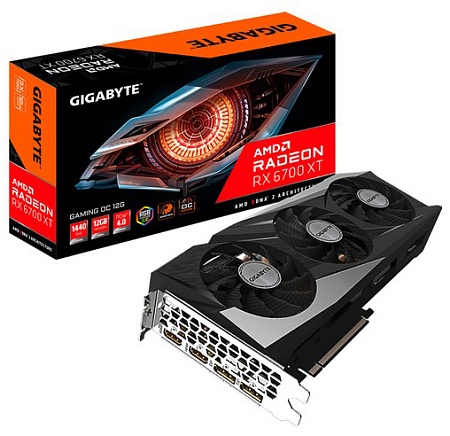 Видеокарта 12Gb Gigabyte Radeon RX 6700 XT GAMING OC 12G GV-R67XTGAMING OC-12GD