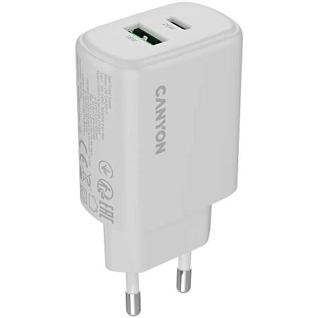 Сетевое зарядное устройство Canyon OnCharge 200 20W 1xPD EU White
