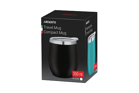 Термочашка Ardesto Compact Mug 350 мл, черный, нержавеющая сталь AR2635MMB