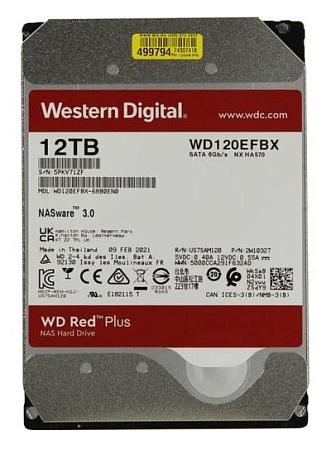 Жесткий диск 12Tb Western Digital RED Plus WD120EFBX