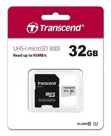 Карта памяти MicroSD 32GB Transcend TS32GUSD300S-A