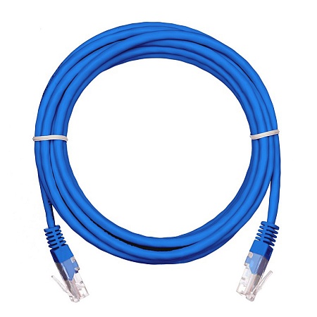 Патч-корд NETLAN U/UTP 4 пары, Кат.5е (Класс D), 100МГц, 2хRJ45/8P8C, T568B, заливной, многожильный, BC (чистая медь), PVC нг(B), синий, 1м, уп-ка 10шт. ec-pc4ud55b-bc-pvc-010-bl