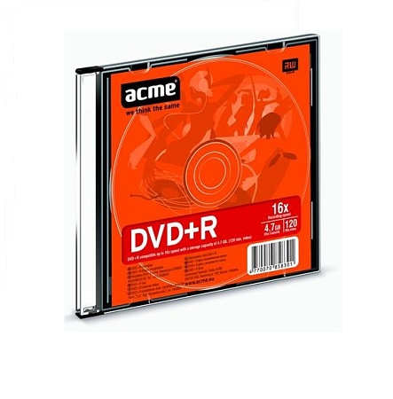Диск DVD-R Acme 4,7GB/16X слим