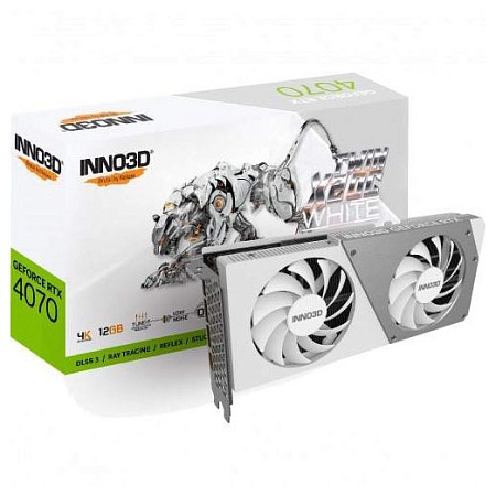Видеокарта 12Gb Inno3D RTX4070 Twin X2 OC WHITE N40702-126XX-185252W