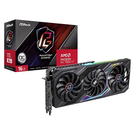 Видеокарта 16Gb ASRock Radeon RX7800XT PG 16GO