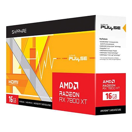 Видеокарта 16 GB Sapphire RX 7800 XT PULSE 11330-02-20G Видеокарта 16 GB Sapphire RX 7800 XT PULSE 11330-02-20G