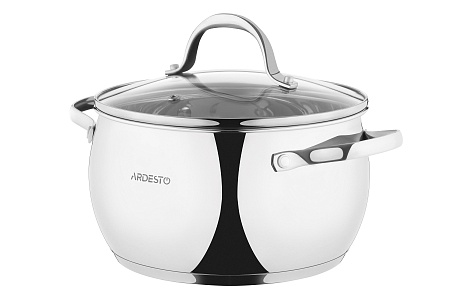 Кастрюля Ardesto Gemini Vittoria, стеклянная крышка, 5.0 л, нержавеющая сталь AR1950AS