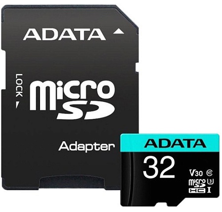 Карта памяти MicroSD 32GB ADATA AUSDH32GUI3V30SA2-RA1