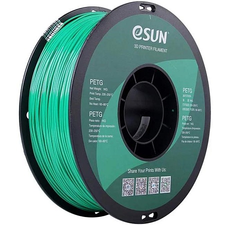 3D PETG Пластик eSUN solid green/1.75mm/1kg/roll