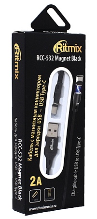 Кабель USB Type A-C Ritmix RCC-532 Magnet Black