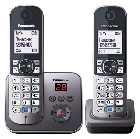 Радиотелефон Panasonic KX-TG6822RUM Black-silver