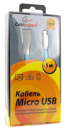 Кабель USB Type A-micro USB Cablexpert CC-G-mUSB01Bl-1M