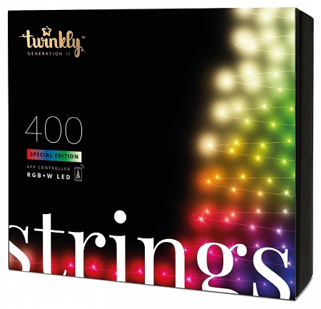 Гирлянда Twinkly Strings 400 RGBW, Gen II, IP44, Length 32m, Black wire