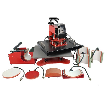 Универсальный термопресс [ECH800] 8 в 1 (футболка, 2 тарелки, кружка*4 размера, бейсболки)