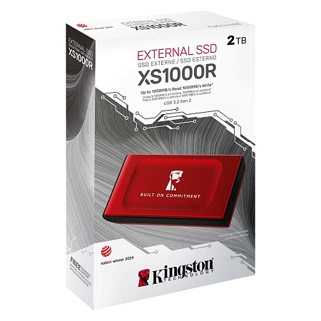 Внешний SSD диск 2TB Kingston XS1000 Красный