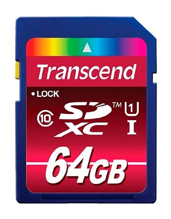 Карта памяти SD 64GB Transcend TS64GSDXC10U1