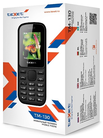 Мобильный телефон Texet TM-130 Черно-Красный