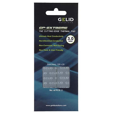 Термопрокладка Gelid GP-Extreme 120x20x3mm 2.8g/cm3 (2шт/уп)