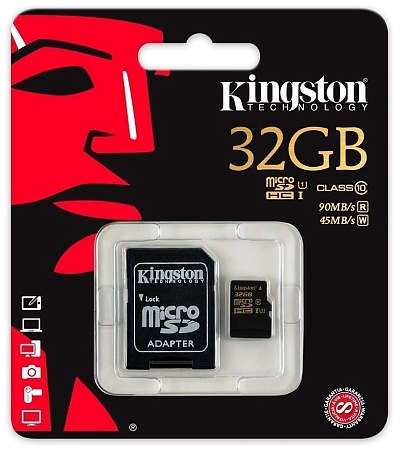 Карта памяти MicroSD 32GB Kingston SDCR/32GB