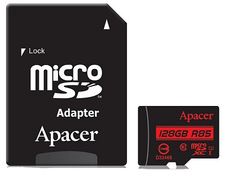 Карта памяти microSDXC 128GB Apacer AP128GMCSX10U5-R