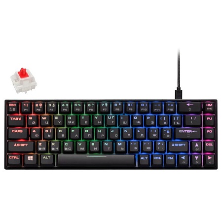Клавиатура игровая 2E GAMING KG380 RGB 68key Gateron Red Switch BT/USB Black Ukr