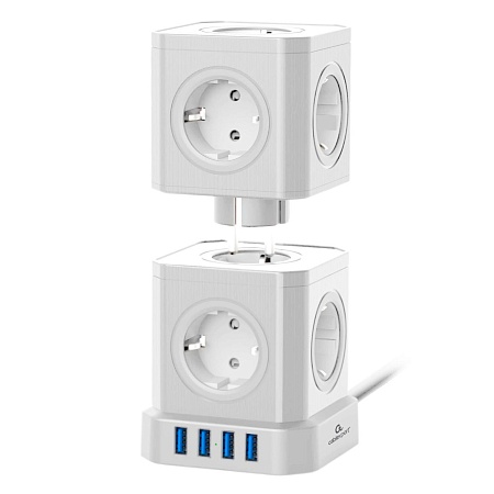 Сетевой фильтр Cablexpert Tower TWR-9-U4-W-2