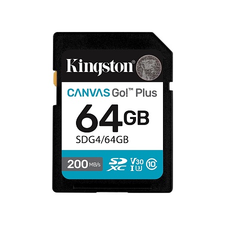 Карта памяти SD Kingston Canvas Go! Plus 64GB SDG4/64GB