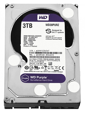 Жёсткий диск 3TB WD Purple WD30PURZ