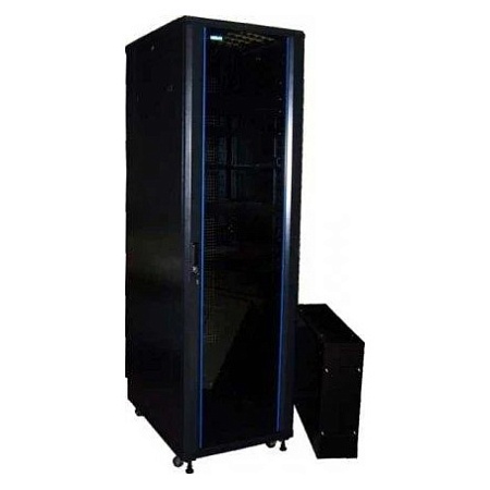 Шкаф 19" Business, 18U 600x800, черный, передняя дверь стекло, задняя дверь распашная металл