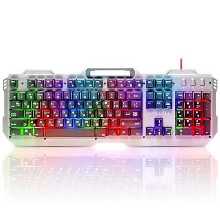 Клавиатура проводная Defender игровая Assault GK-350L RU, радужная, USB, металл