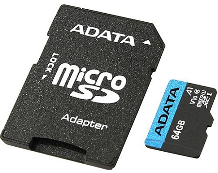 Карта памяти microSDXC 64GB ADATA AUSDX64GUICL10A1-RA1