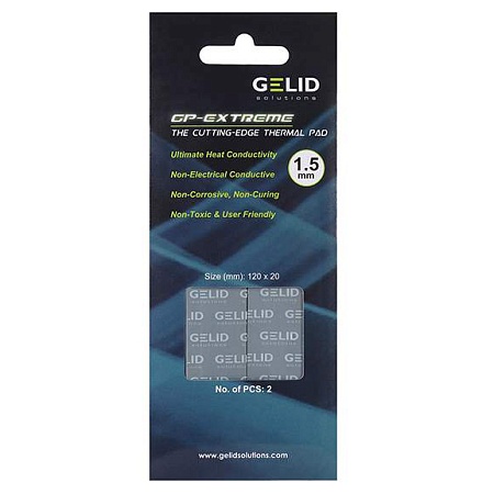 Термопрокладка Gelid GP-Extreme 120x20x1.5mm 2.8g/cm3 (2шт/уп)