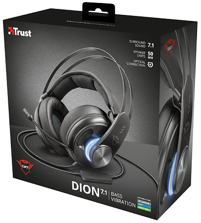 Наушники Trust GXT 383 Dion 7.1 Bass Headset Черный
